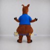 Custom Brown and Blue Police Kangaroo Mascot Costume Adult Full Body Suit for Community Events