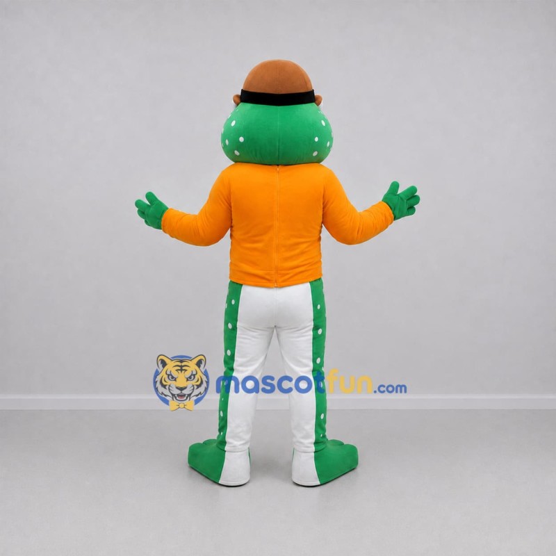 Custom Green and Orange Frog Mascot Costume Adult Full Body Suit for School Events Custom Green and Orange Frog Mascot Costume Adult Full Body Suit for School Events