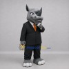 Custom Gray and Black Rhino Mascot Costume Adult Full Body Suit for Business Events Custom Gray and Black Rhino Mascot Costume Adult Full Body Suit for Business Events