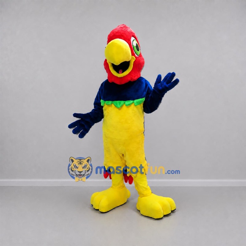 Custom Red and Yellow Parrot Mascot Costume Adult Full Body Suit for Tropical Parties Custom Red and Yellow Parrot Mascot Costume Adult Full Body Suit for Tropical Parties