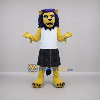 Custom Yellow and Purple Lion Mascot Costume Adult Full Body Suit for Stage Performances Custom Yellow and Purple Lion Mascot Costume Adult Full Body Suit for Stage Performances