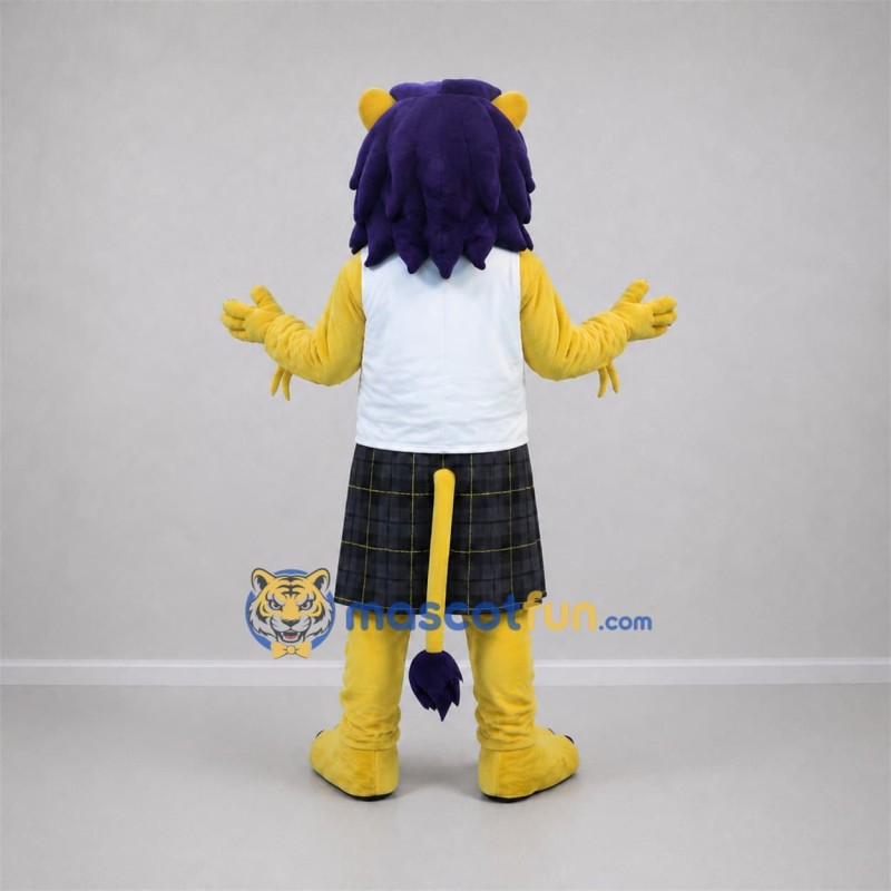 Custom Yellow and Purple Lion Mascot Costume Adult Full Body Suit for Stage Performances Custom Yellow and Purple Lion Mascot Costume Adult Full Body Suit for Stage Performances