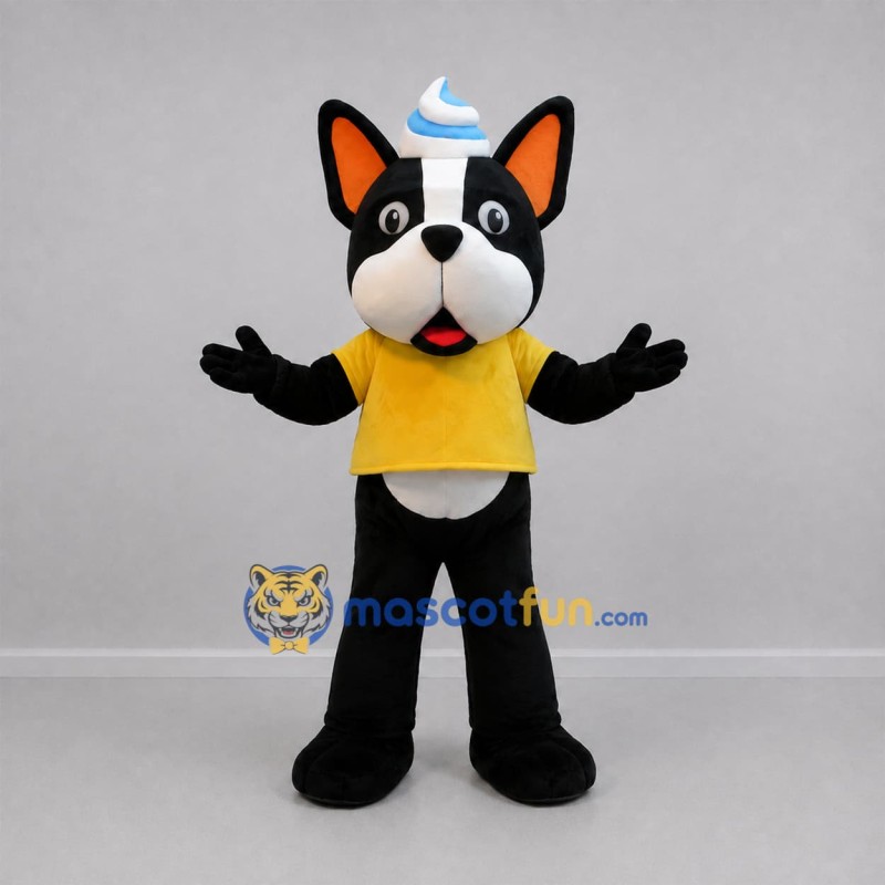 Custom Black and Yellow Dog Mascot Costume Adult Full Body Suit for Birthday Parties Custom Black and Yellow Dog Mascot Costume Adult Full Body Suit for Birthday Parties