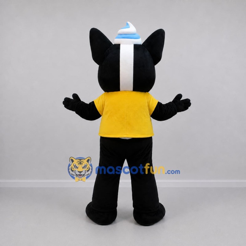 Custom Black and Yellow Dog Mascot Costume Adult Full Body Suit for Birthday Parties Custom Black and Yellow Dog Mascot Costume Adult Full Body Suit for Birthday Parties