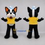 Custom Black and Yellow Dog Mascot Costume Adult Full Body Suit for Birthday Parties