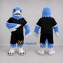 Custom Blue and Black Bird Mascot Costume Adult Full Body Suit for Sports Events