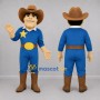 Custom Blue and Brown Cowboy Sheriff Mascot Costume Adult Full Body Suit for Western Events