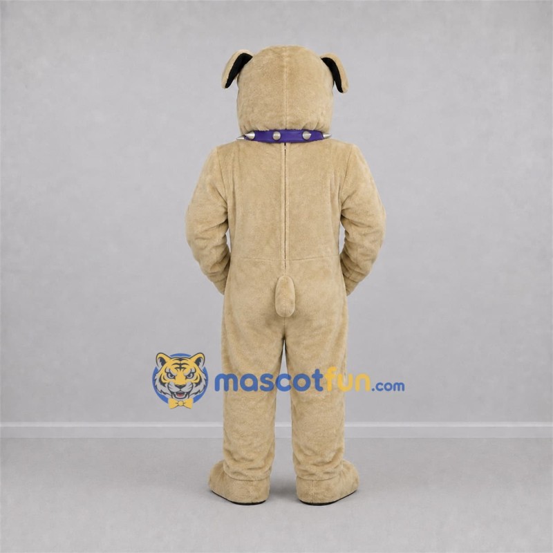 Custom Tan Bulldog Mascot Costume Adult Full Body Suit for Sports Events Custom Tan Bulldog Mascot Costume Adult Full Body Suit for Sports Events