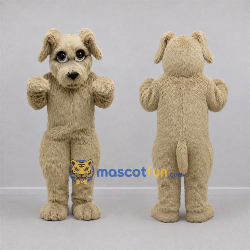 Custom Cream Shaggy Dog Mascot Costume Adult Full Body Suit for Pet Events