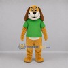 Custom Tan and Green Dog Mascot Costume Adult Full Body Suit for School Events Custom Tan and Green Dog Mascot Costume Adult Full Body Suit for School Events