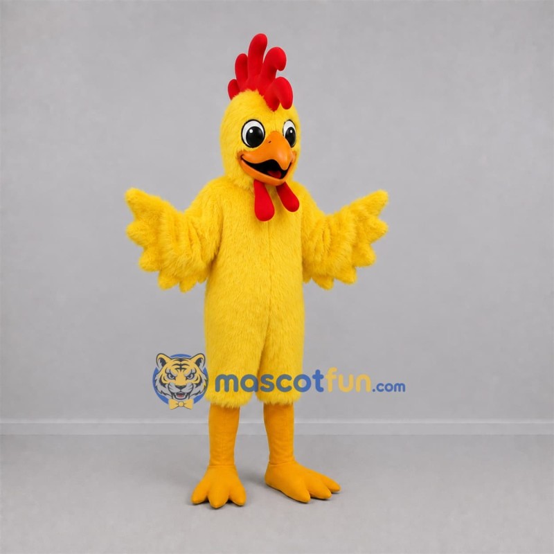 Custom Yellow and Red Rooster Mascot Costume Adult Full Body Suit for Farm Events Custom Yellow and Red Rooster Mascot Costume Adult Full Body Suit for Farm Events