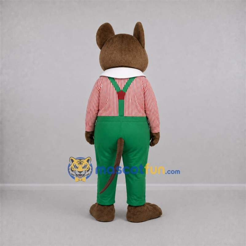 Custom Brown and Green Mouse Mascot Costume Adult Full Body Suit for School Events Custom Brown and Green Mouse Mascot Costume Adult Full Body Suit for School Events