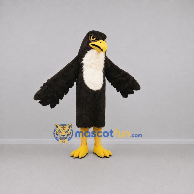 Custom Black and White Hawk Mascot Costume Adult Full Body Suit for Sports Events Custom Black and White Hawk Mascot Costume Adult Full Body Suit for Sports Events