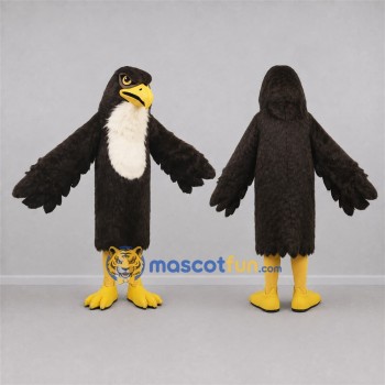 Custom Black and White Hawk Mascot Costume Adult Full Body Suit for Sports Events