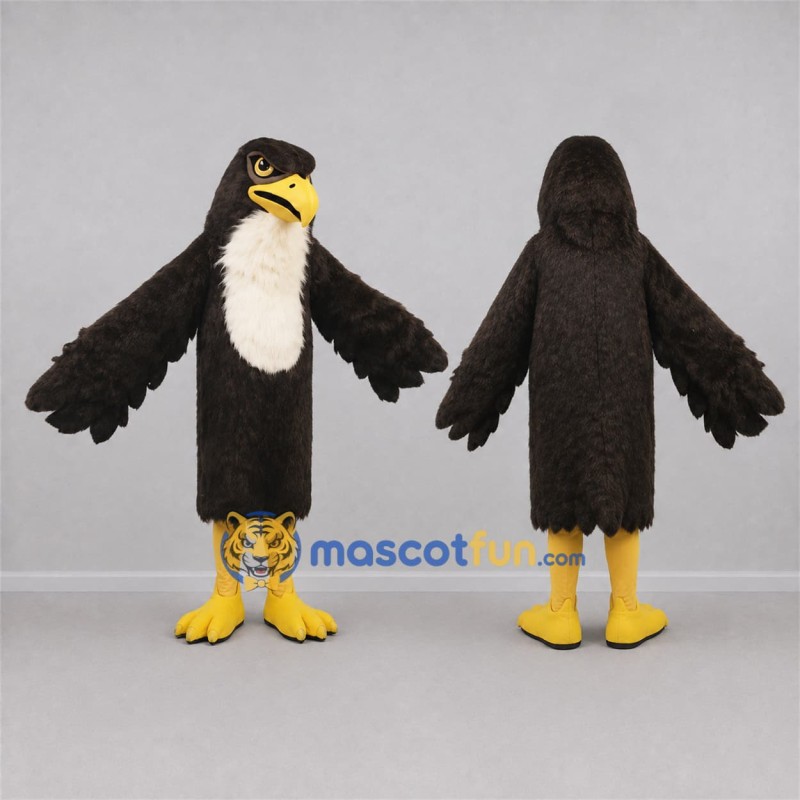 Custom Black and White Hawk Mascot Costume Adult Full Body Suit for Sports Events Custom Black and White Hawk Mascot Costume Adult Full Body Suit for Sports Events
