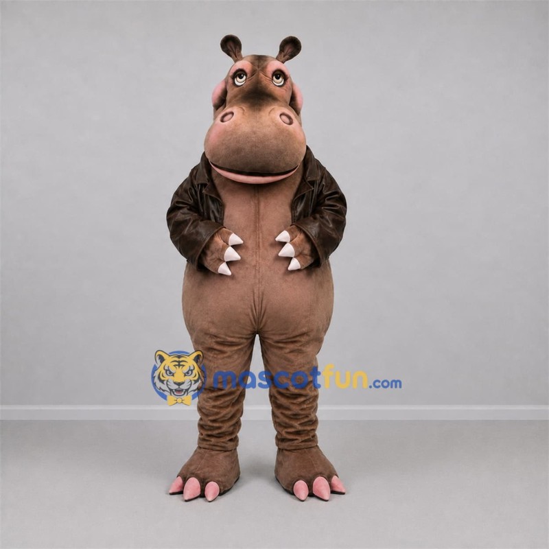 Custom Brown Hippo Mascot Costume Adult Full Body Suit for Stage Performances Custom Brown Hippo Mascot Costume Adult Full Body Suit for Stage Performances