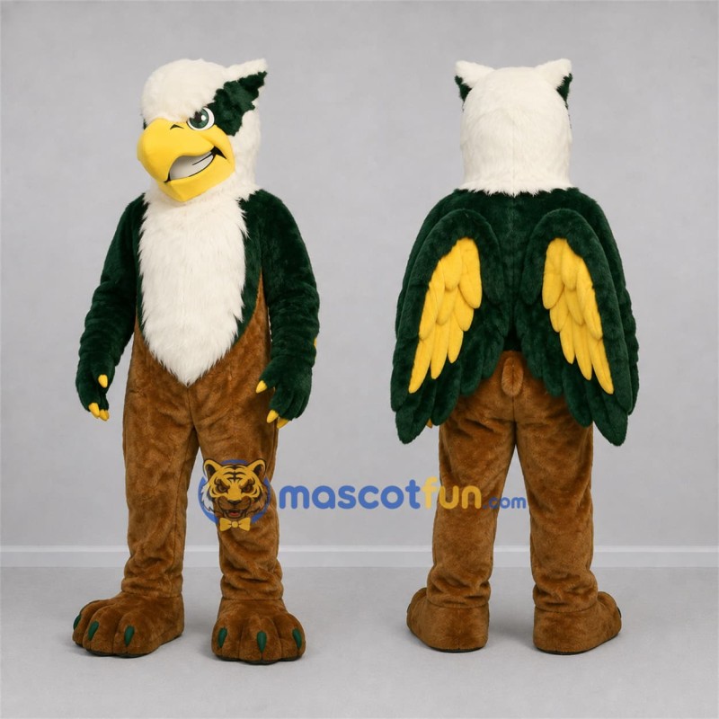 Custom Green and Brown Griffin Mascot Costume Adult Full Body Suit for Fantasy Events Custom Green and Brown Griffin Mascot Costume Adult Full Body Suit for Fantasy Events