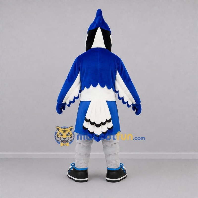 Custom Blue and White Blue Jay Mascot Costume Adult Full Body Suit for Sports Events Custom Blue and White Blue Jay Mascot Costume Adult Full Body Suit for Sports Events
