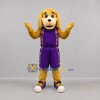 Custom Tan and Purple Dog Mascot Costume Adult Full Body Suit for Sports Events Custom Tan and Purple Dog Mascot Costume Adult Full Body Suit for Sports Events