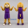 Custom Tan and Purple Dog Mascot Costume Adult Full Body Suit for Sports Events Custom Tan and Purple Dog Mascot Costume Adult Full Body Suit for Sports Events