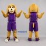 Custom Tan and Purple Dog Mascot Costume Adult Full Body Suit for Sports Events