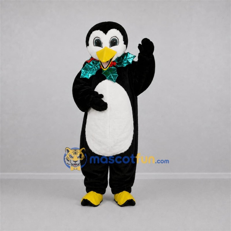 Custom Black and White Christmas Penguin Mascot Costume Adult Full Body Suit for Christmas Events Custom Black and White Christmas Penguin Mascot Costume Adult Full Body Suit for Christmas Events