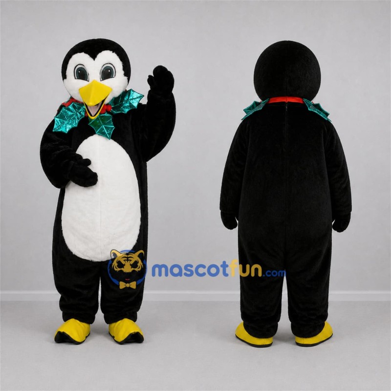 Custom Black and White Christmas Penguin Mascot Costume Adult Full Body Suit for Christmas Events Custom Black and White Christmas Penguin Mascot Costume Adult Full Body Suit for Christmas Events