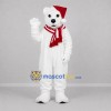 Custom White and Red Christmas Bear Mascot Costume Adult Full Body Suit for Christmas Events Custom White and Red Christmas Bear Mascot Costume Adult Full Body Suit for Christmas Events