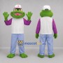 Custom Green and Purple Frog Mascot Costume Adult Full Body Suit for School Events
