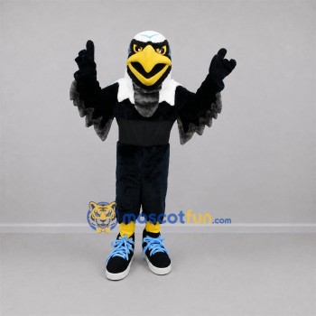 Custom Black and White Bald Eagle Mascot Costume Adult Full Body Suit for Sports Events Custom Black and White Bald Eagle Mascot Costume Adult Full Body Suit for Sports Events