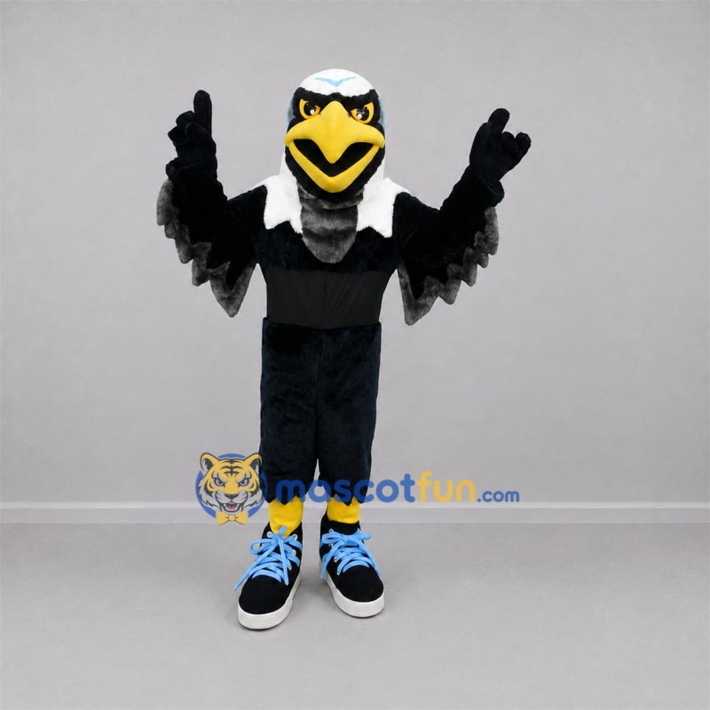 Custom Black and White Bald Eagle Mascot Costume Adult Full Body Suit for Sports Events Custom Black and White Bald Eagle Mascot Costume Adult Full Body Suit for Sports Events