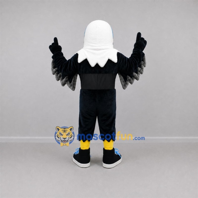 Custom Black and White Bald Eagle Mascot Costume Adult Full Body Suit for Sports Events Custom Black and White Bald Eagle Mascot Costume Adult Full Body Suit for Sports Events