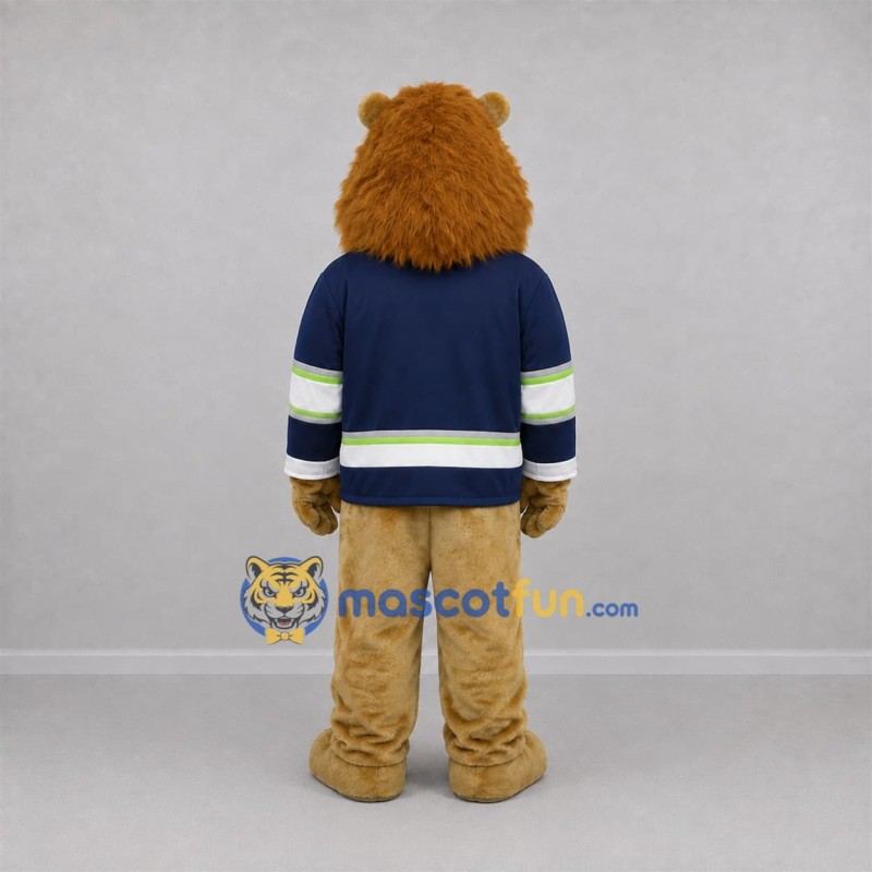Custom Brown and Navy Blue Lion Mascot Costume Adult Full Body Suit for Sports Events Custom Brown and Navy Blue Lion Mascot Costume Adult Full Body Suit for Sports Events