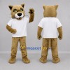 Custom Tan and White Wildcat Mascot Costume Adult Full Body Suit for Sports Events Custom Tan and White Wildcat Mascot Costume Adult Full Body Suit for Sports Events
