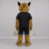 Custom Tan and Black Lynx Mascot Costume Adult Full Body Suit for Sports Events Custom Tan and Black Lynx Mascot Costume Adult Full Body Suit for Sports Events