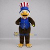 Custom Brown and Blue Patriot Eagle Mascot Costume Adult Full Body Suit for Patriotic Events