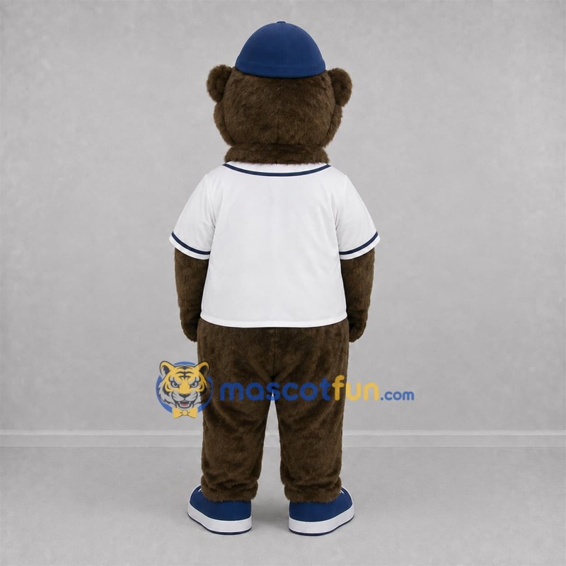 Custom Brown and White Baseball Bear Mascot Costume Adult Full Body Suit for Sports Events Custom Brown and White Baseball Bear Mascot Costume Adult Full Body Suit for Sports Events