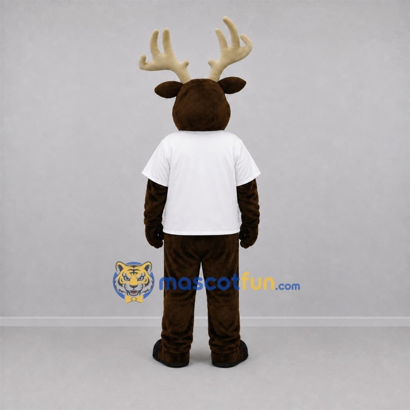Custom Brown and White Deer Mascot Costume Adult Full Body Suit for School Events Custom Brown and White Deer Mascot Costume Adult Full Body Suit for School Events