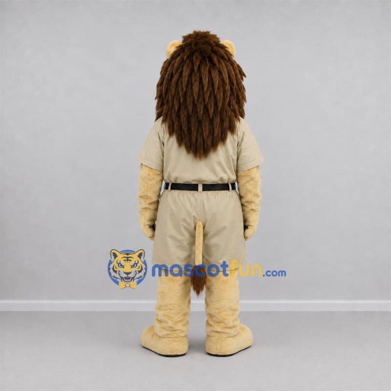 Custom Tan and Brown Safari Lion Mascot Costume Adult Full Body Suit for Nature Events