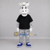 Custom Black and White Zebra Mascot Costume Adult Full Body Suit for School Events Custom Black and White Zebra Mascot Costume Adult Full Body Suit for School Events