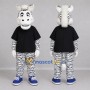 Custom Black and White Zebra Mascot Costume Adult Full Body Suit for School Events