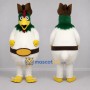 Custom White and Green Cowboy Rooster Mascot Costume Adult Full Body Suit for Western Events