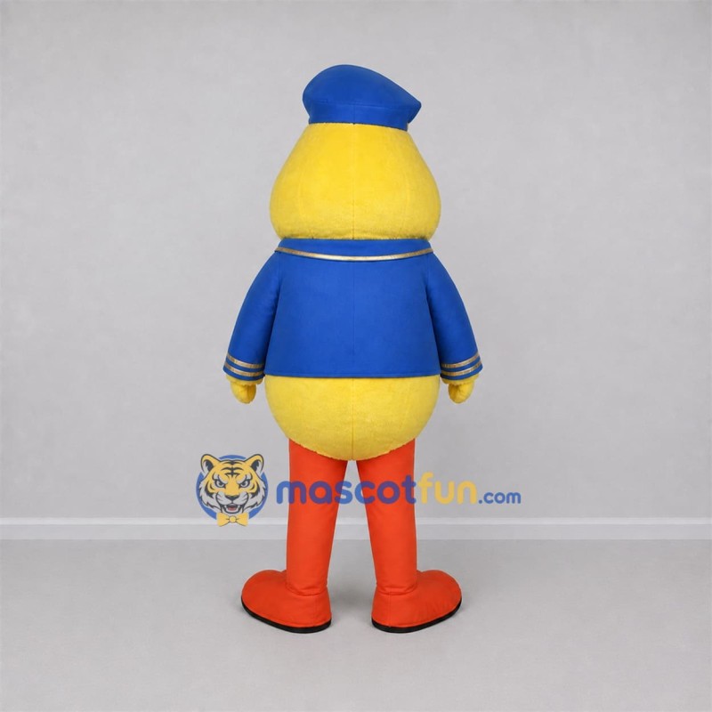 Custom Yellow and Blue Captain Duck Mascot Costume Adult Full Body Suit for Nautical Events Custom Yellow and Blue Captain Duck Mascot Costume Adult Full Body Suit for Nautical Events