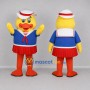 Custom Yellow and Blue Sailor Duck Mascot Costume Adult Full Body Suit for Nautical Events