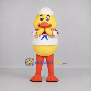 Custom Yellow and White Sailor Duck Mascot Costume Adult Full Body Suit for Nautical Events