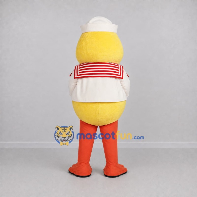 Custom Yellow and White Sailor Duck Mascot Costume Adult Full Body Suit for Nautical Events Custom Yellow and White Sailor Duck Mascot Costume Adult Full Body Suit for Nautical Events