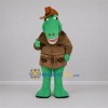Custom Green and Brown Cowboy Crocodile Mascot Costume Adult Full Body Suit for Western Events