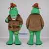 Custom Green and Brown Cowboy Crocodile Mascot Costume Adult Full Body Suit for Western Events