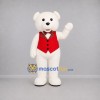Custom White and Red Teddy Bear Mascot Costume Adult Full Body Suit for Christmas Events Custom White and Red Teddy Bear Mascot Costume Adult Full Body Suit for Christmas Events
