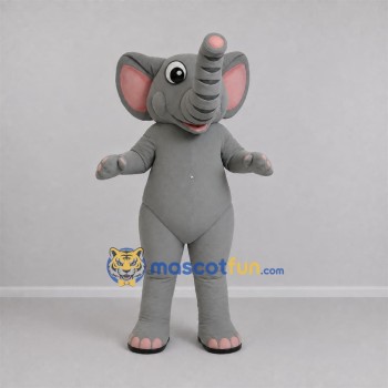 Custom Gray and Pink Elephant Mascot Costume Adult Full Body Suit for Wildlife Events